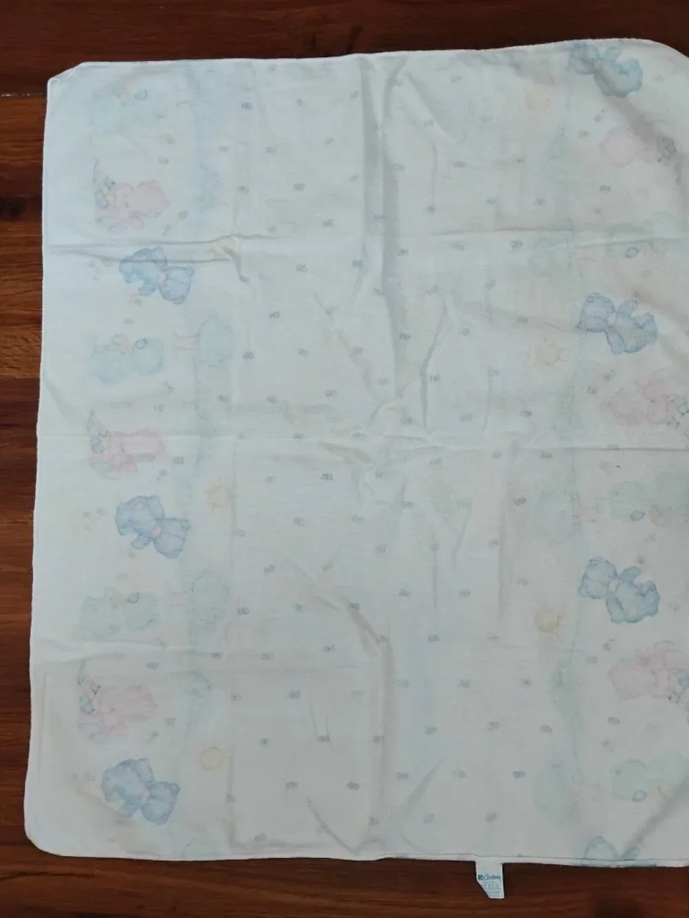 Vintage Carter's Pastel Teddy Bears Baby Blanket Receiving Rare